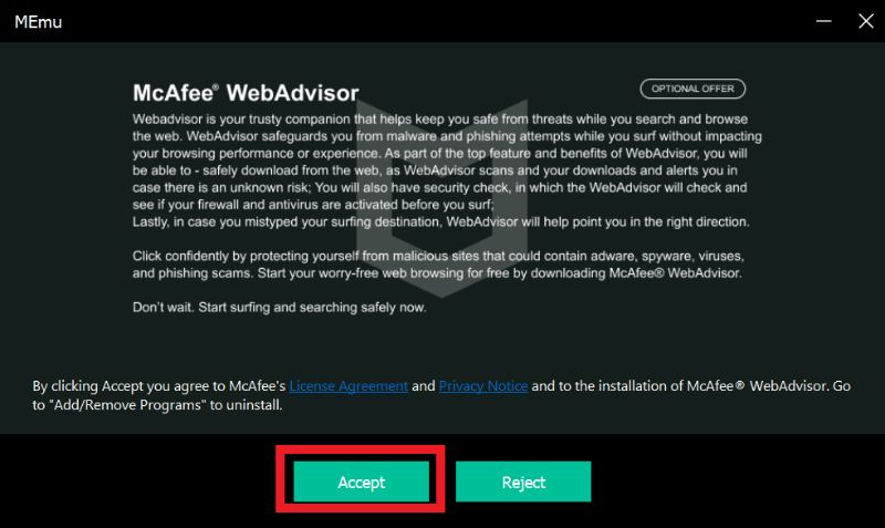 Click "Accept"
