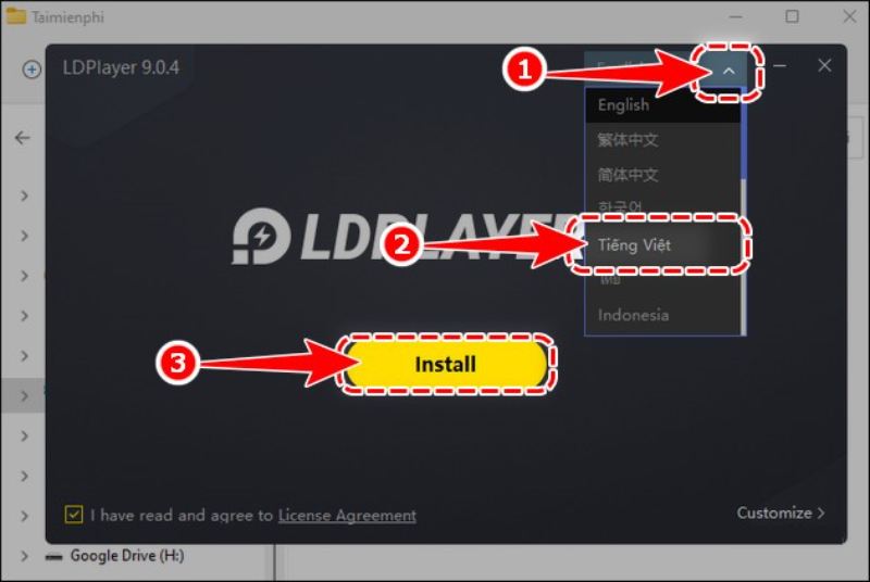 Click chuột trái vào "Install"
